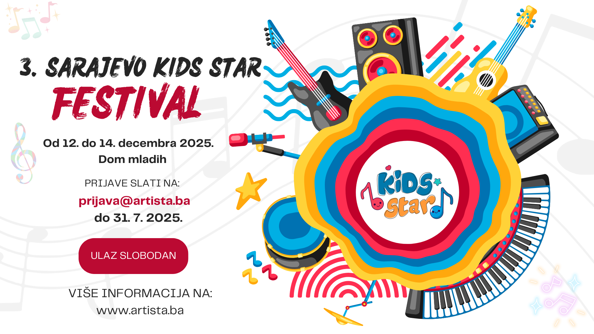 Ne drži talenat za sebe! Sarajevo čeka tvoj glas - “Kids Star 2025”